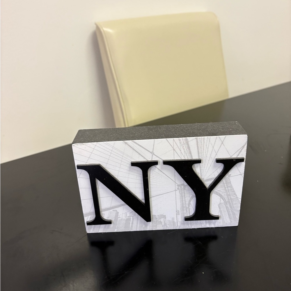 NY Decorative Wall Shelf Block - Black and White